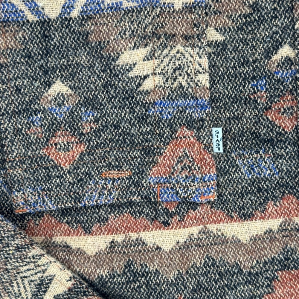 Levi's Multicolor Aztec-Pattern Lightweight Shirt Jacket - Brown Rust Blue - Picture 6 of 11